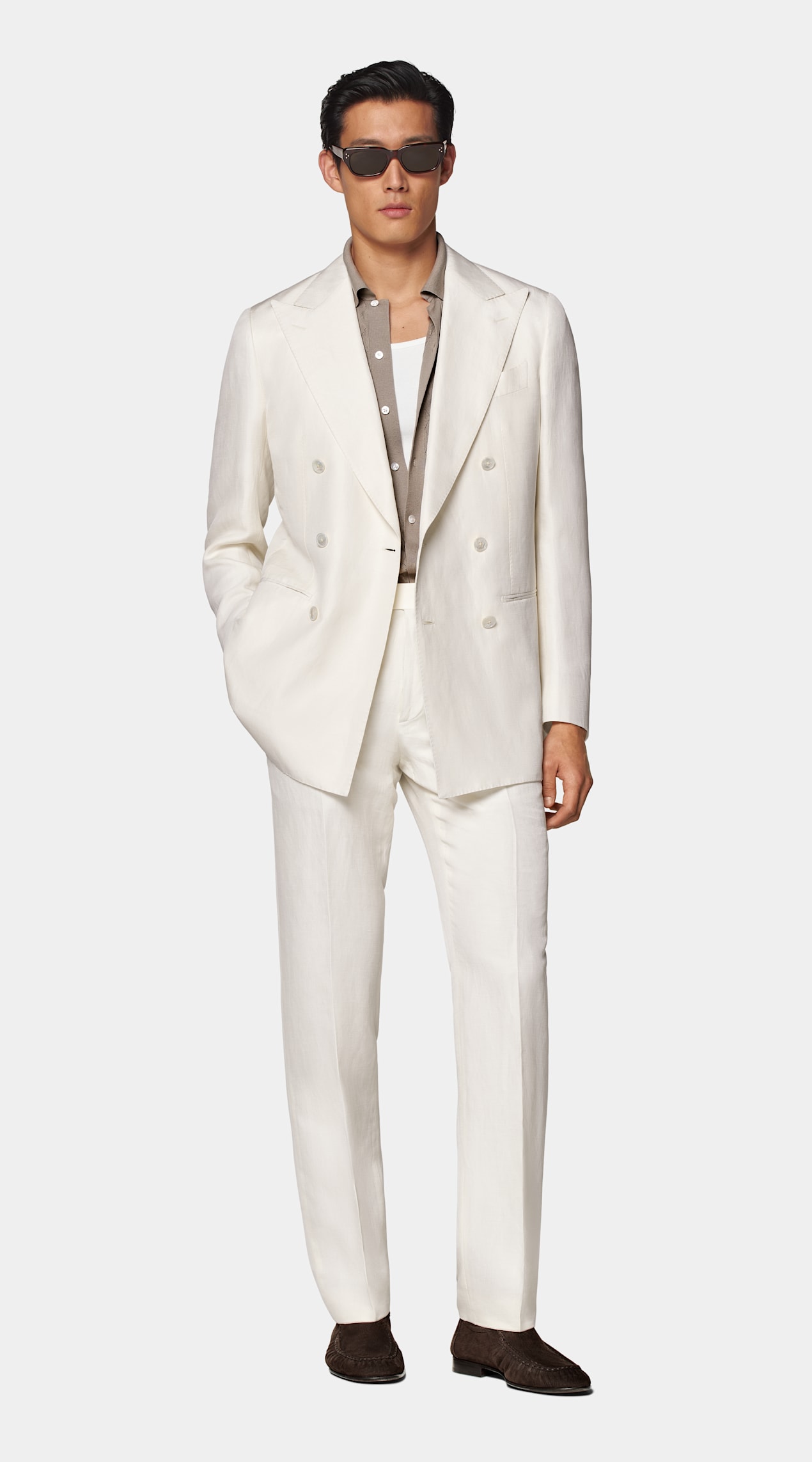Costume Havana coupe Tailored blanc cassé