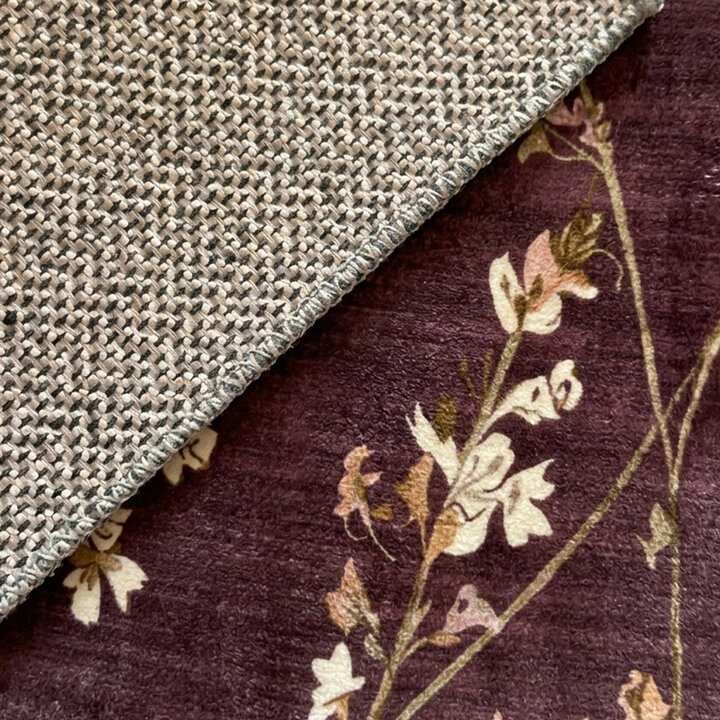Rond wasbaar vloerkleed - Misty Floral Bruin