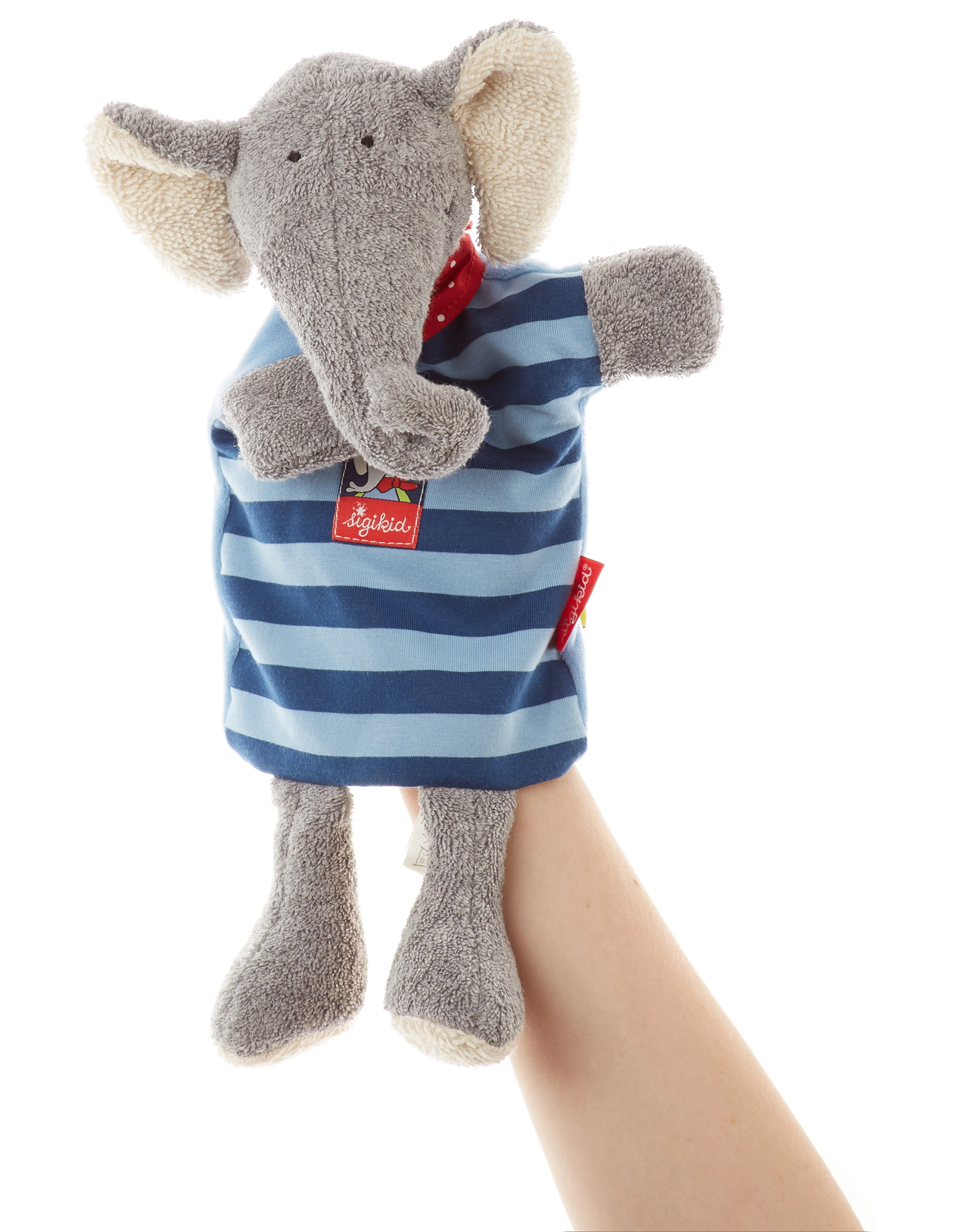 Handpuppe-Schnuffeltuch LOLO LOMBARDO in blau/grau