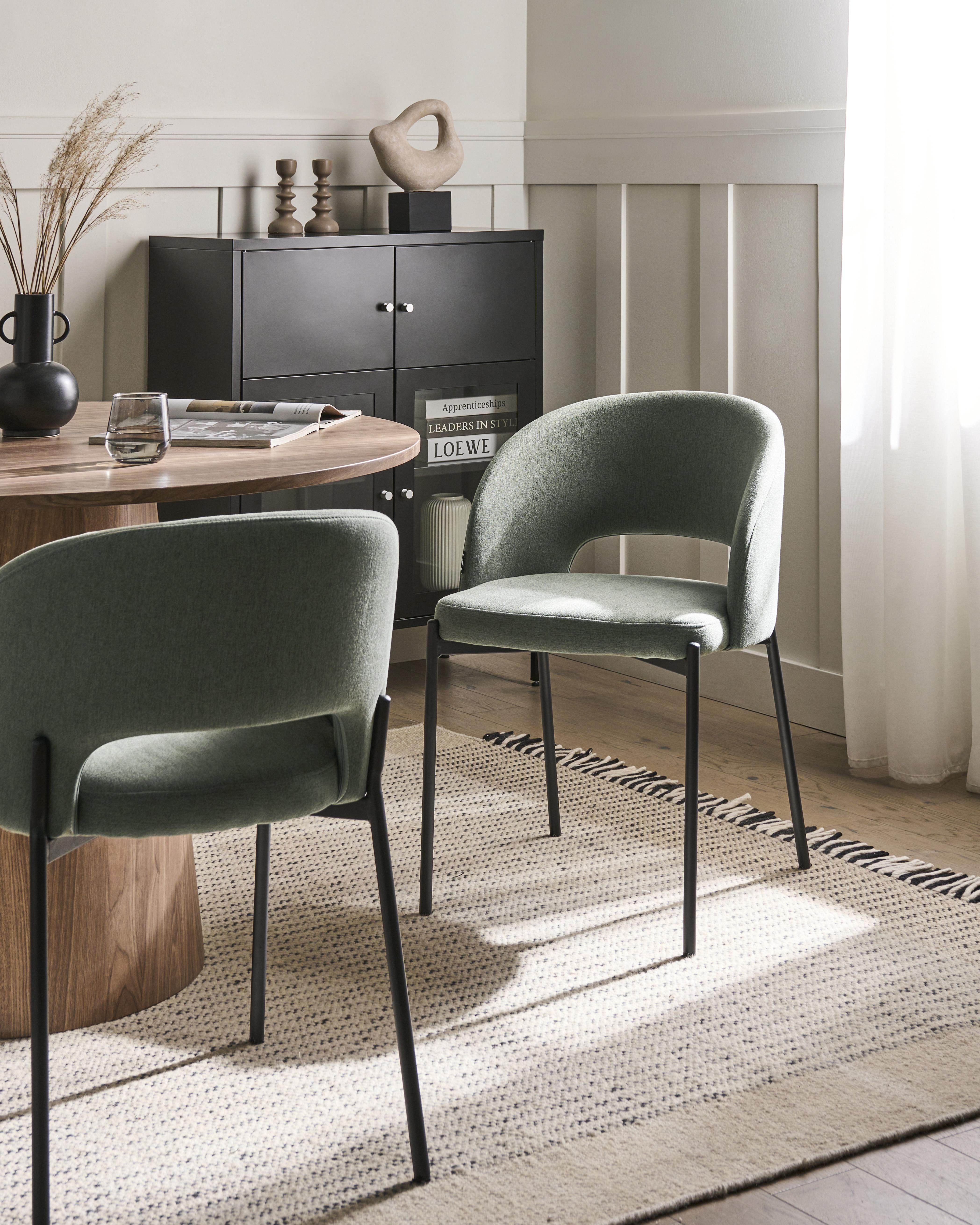 Set van 2 eetkamerstoelen PENNY Stof Donkergroen