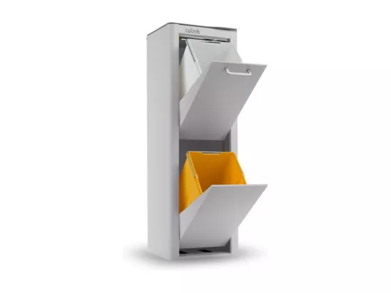 Poubelle cuisine de tri sélectif - 2 compartiments de 20L- CUBEK