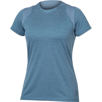 Endura Singletrack Kurzarmtrikot Steel Blue Damen