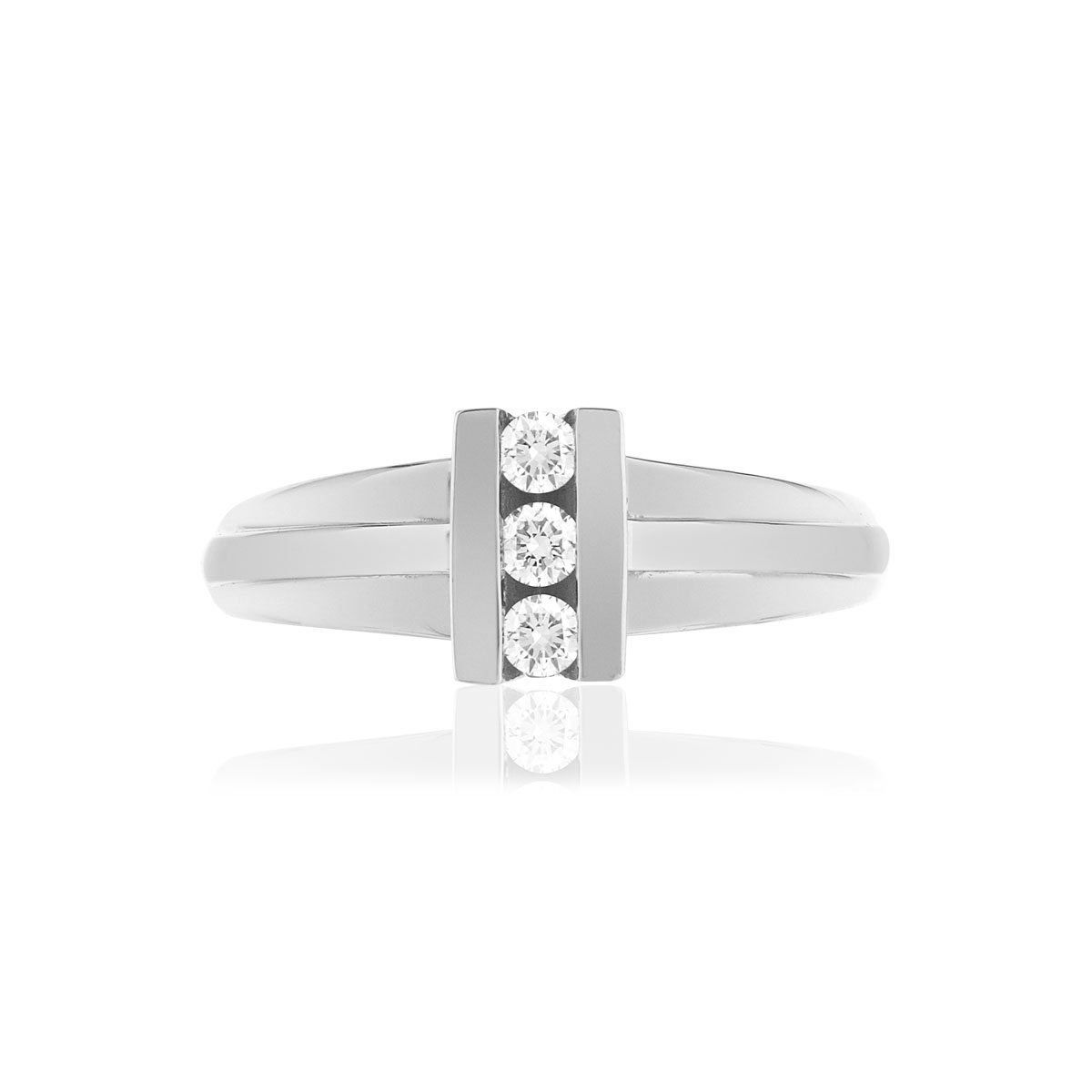 Bague VAN BRILL or blanc 750, diamants.