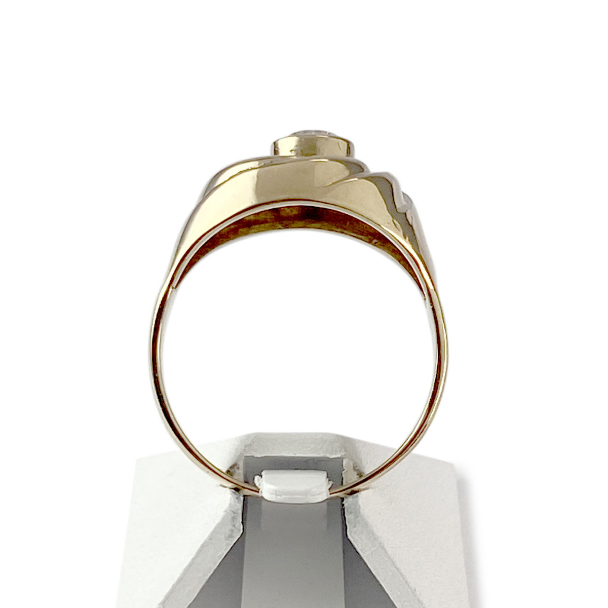 Bague d'occasion or 750 jaune et rhodié zirconia