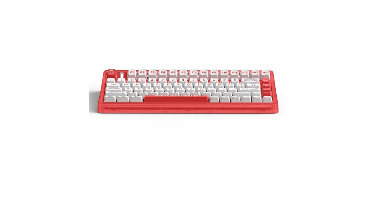 IqunixOG80 Joy Vendor Wireless Mechanical Keyboard, gaming toetsenbord  (Rood/wit, US lay-out, Cherry MX Silent Red, RGB leds, 80% (TKL), Hot-swappable, PBT, 2.4GHz | Bluetooth 5.1 | USB-C)