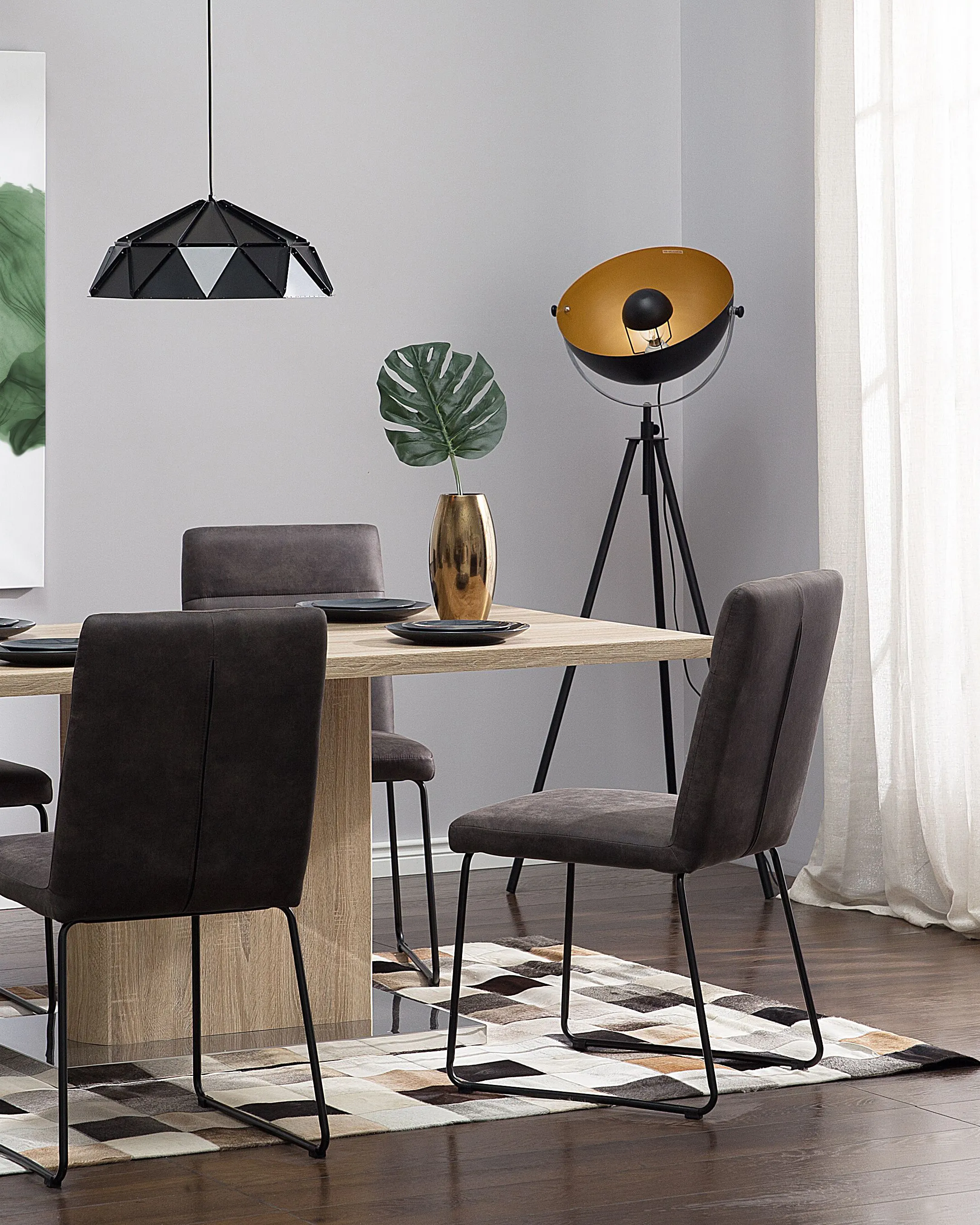 Staande lamp THAMES Metaal Zwart