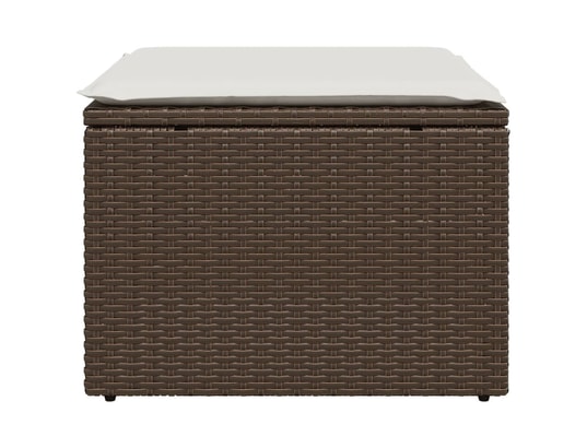 VIDAXL - Pouf Tabouret de jardin avec coussin brun 55x55x37 cm résine tres...