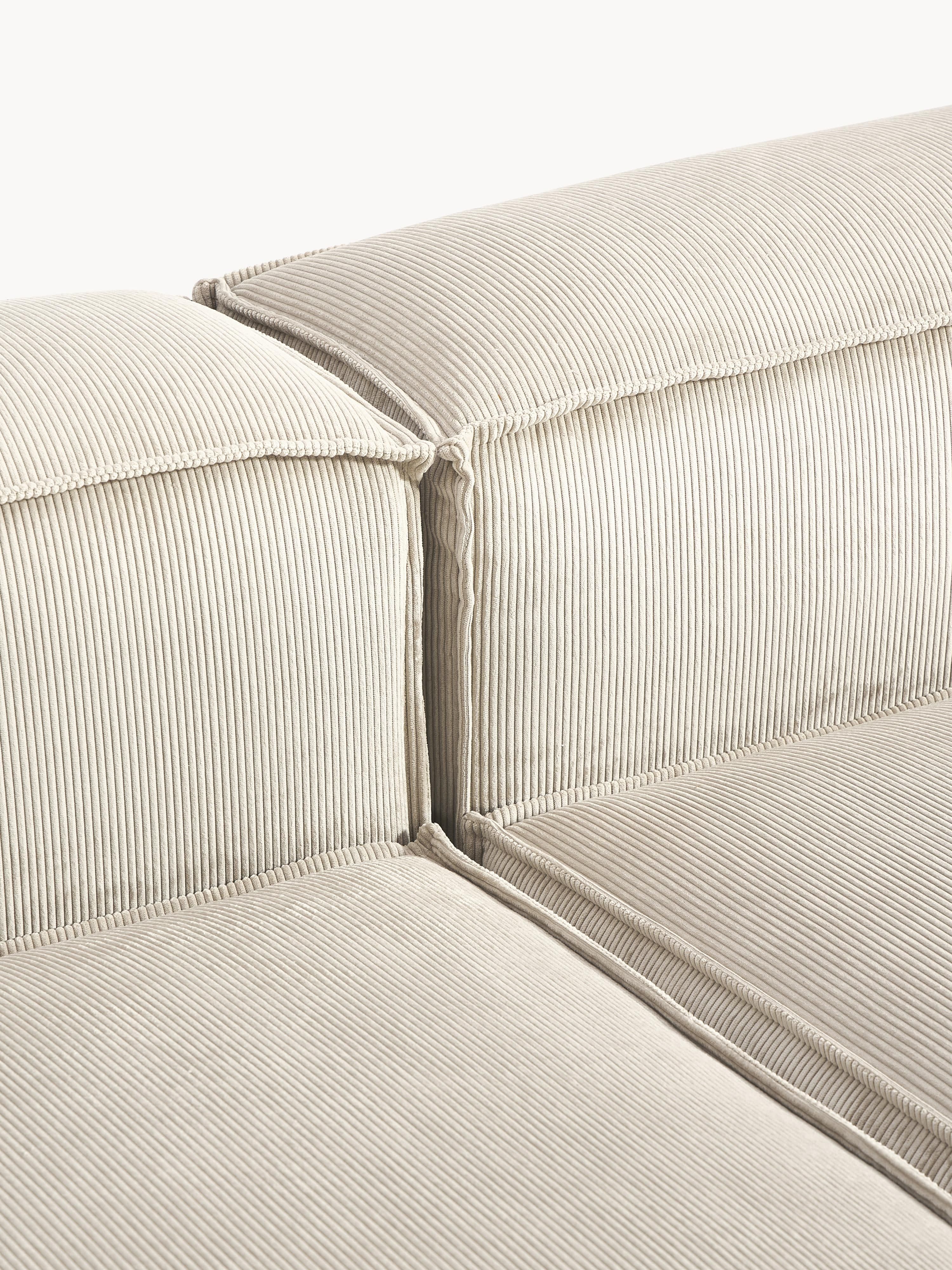 Modulaire bank Lennon (4-zits) van corduroy met poef (links/rechts)