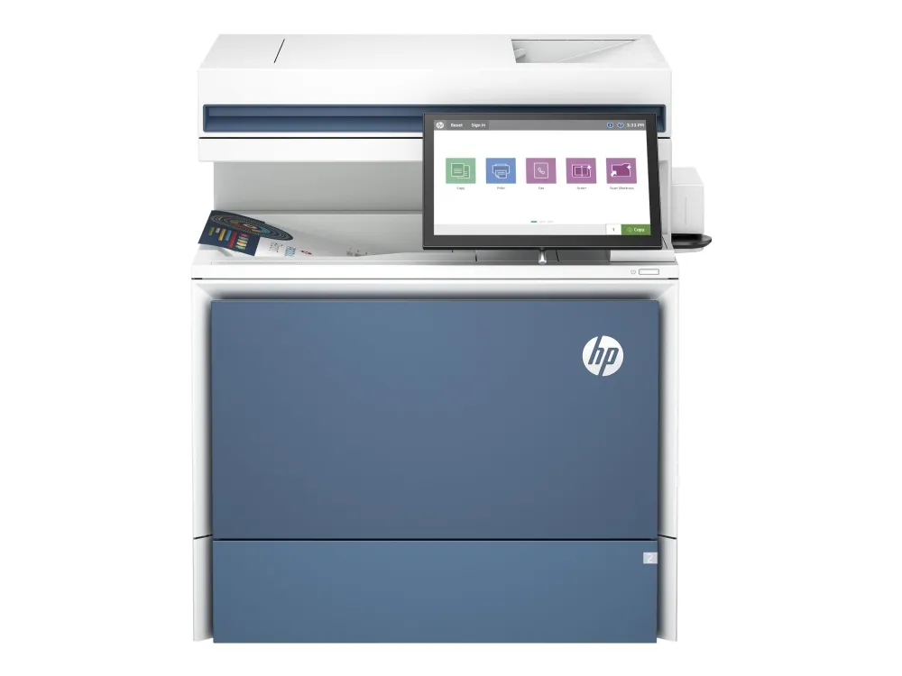 HP LaserJet Enterprise Flow MFP 5800zf - Multifunktionsprinter - farve - laser - Legal (216 x 356 mm) (original) - A4/Legal (medie) - op til 43 spm (kopiering) - op til 43 spm (udskriver) - 650 ark - 33.6 Kbps - Gigabit LAN, USB 2.0 vært, USB 3.0, US