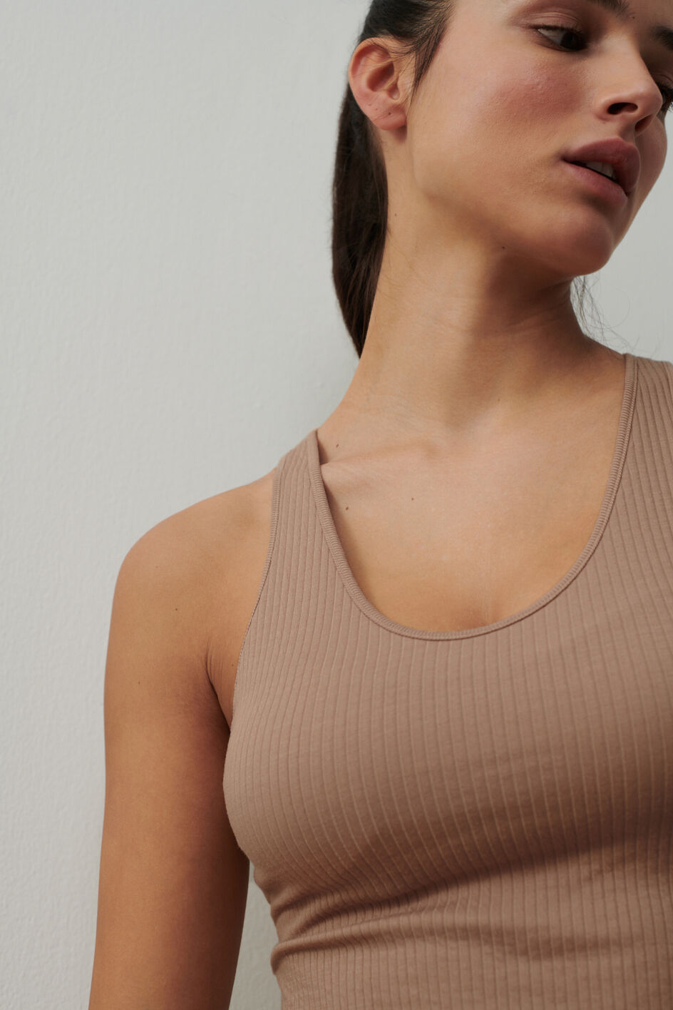 Caraco à soutien-gorge intégré - taupe clair