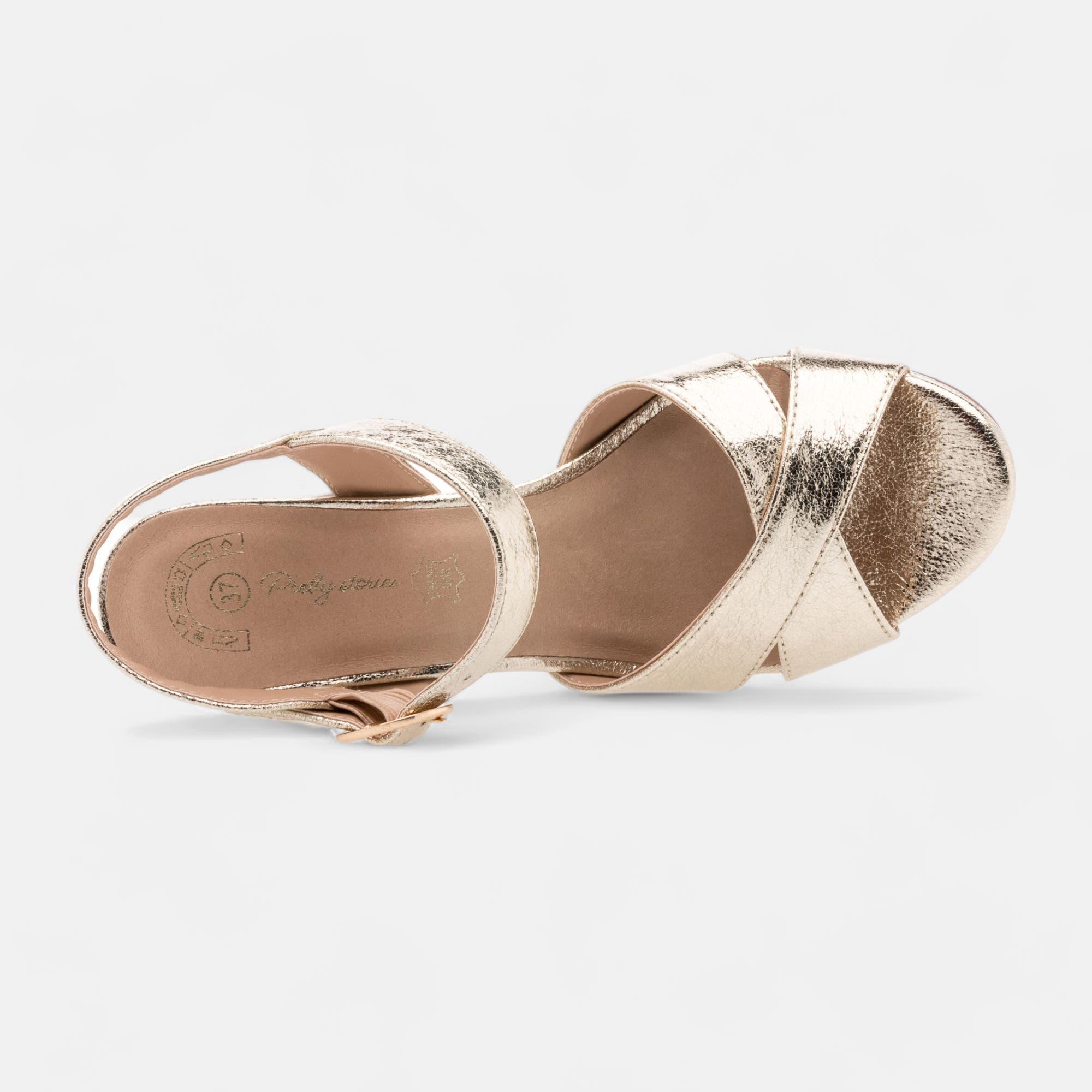 Nu-pieds à talon Femme or