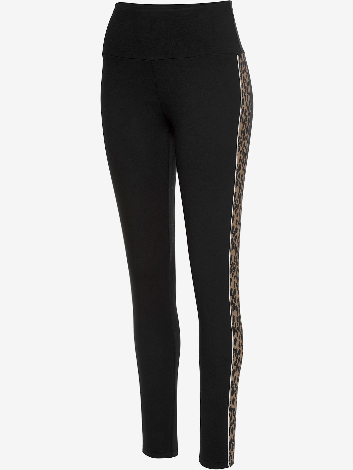 Legging avec détails léopard sur les côtés.
