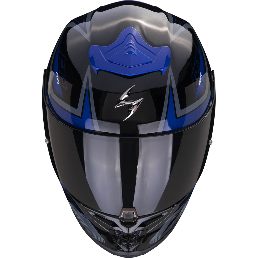 Scorpion - Casque Exo-R1 Evo Air Gaz Noir Brillant / Bleu