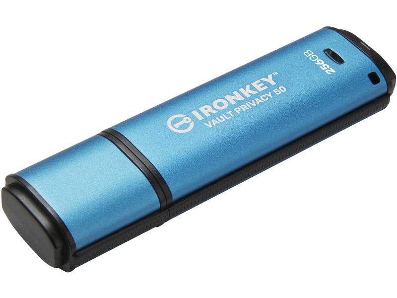 Kingston USB-Stick IronKey Vault Privacy 50 256 GB XTS-AES 256-Bit verschlüsselter USB-Stick mit 256 GB Speicherkapazität
