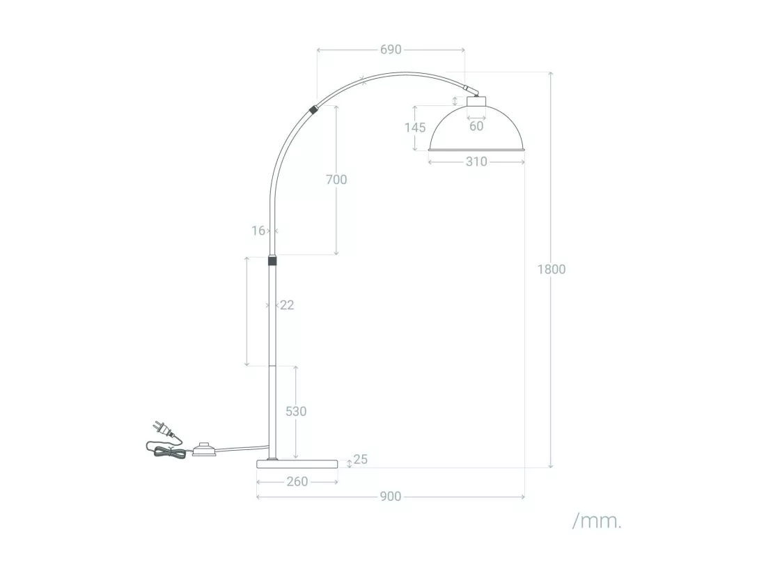 Lampadaire Aluminium Maisie Noir