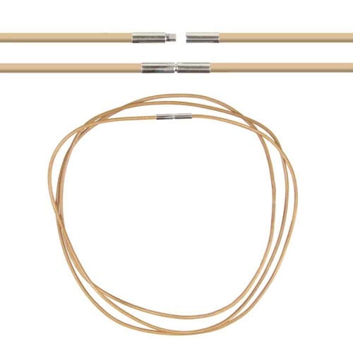Cordon cuir 46 cm naturel