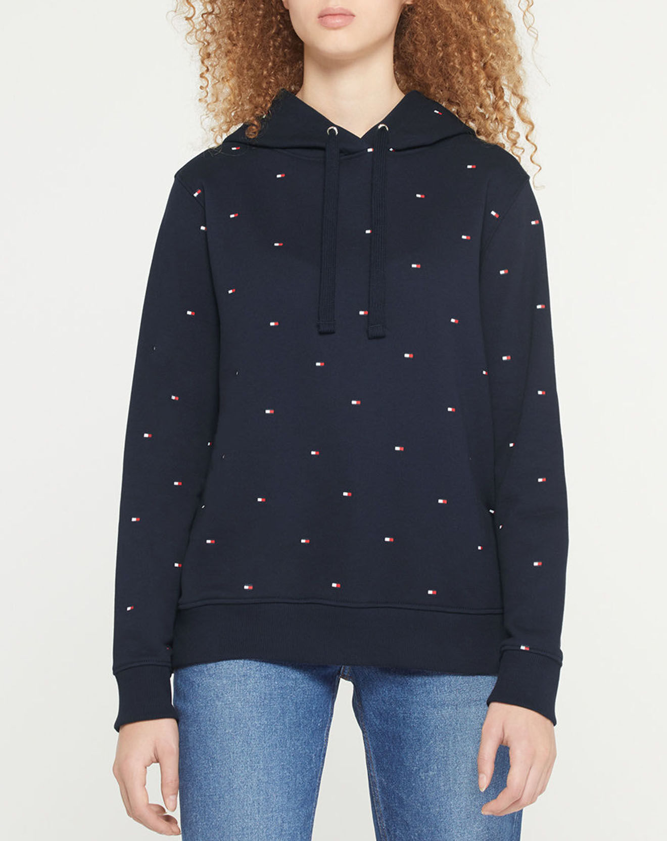 Tommy Hilfiger Sweat 100% Coton Bio Embroidery Flag bleu marine