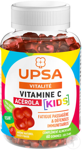 UPSA Complément Alimentaire Vitalité Vitamine C Acérola Kids 60 Gommes À Mâcher