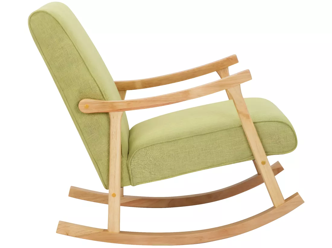 Chaise à bascule - Tissu & Bois - Vert clair - Morelia