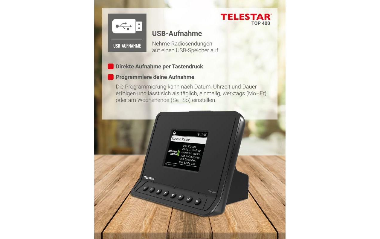 TOP 400 Schwarz<br>HiFi-Adapter mit DAB+/FM und Internetradio