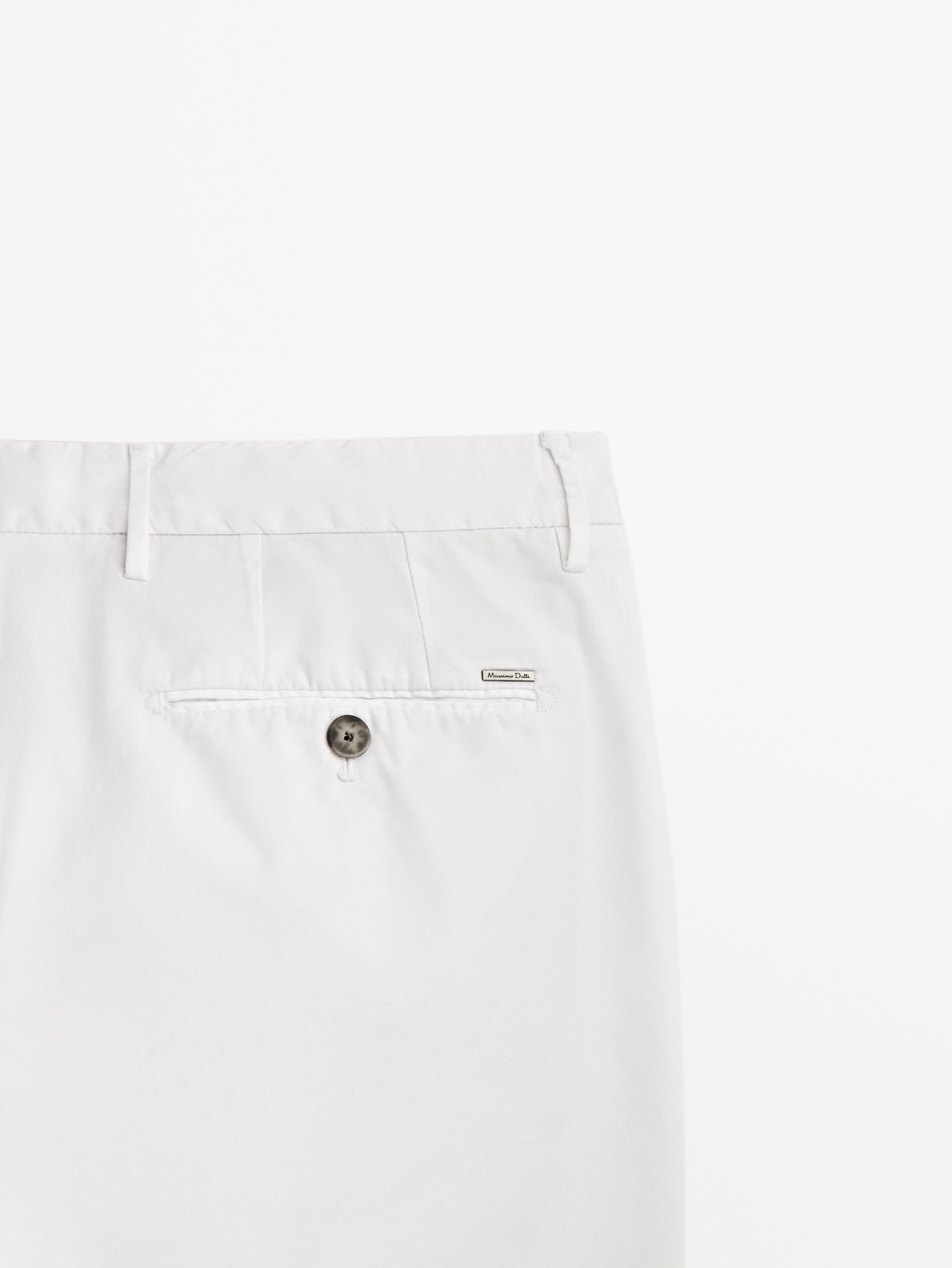 Calça chino mezcla algodón slim fit - BLANCO
