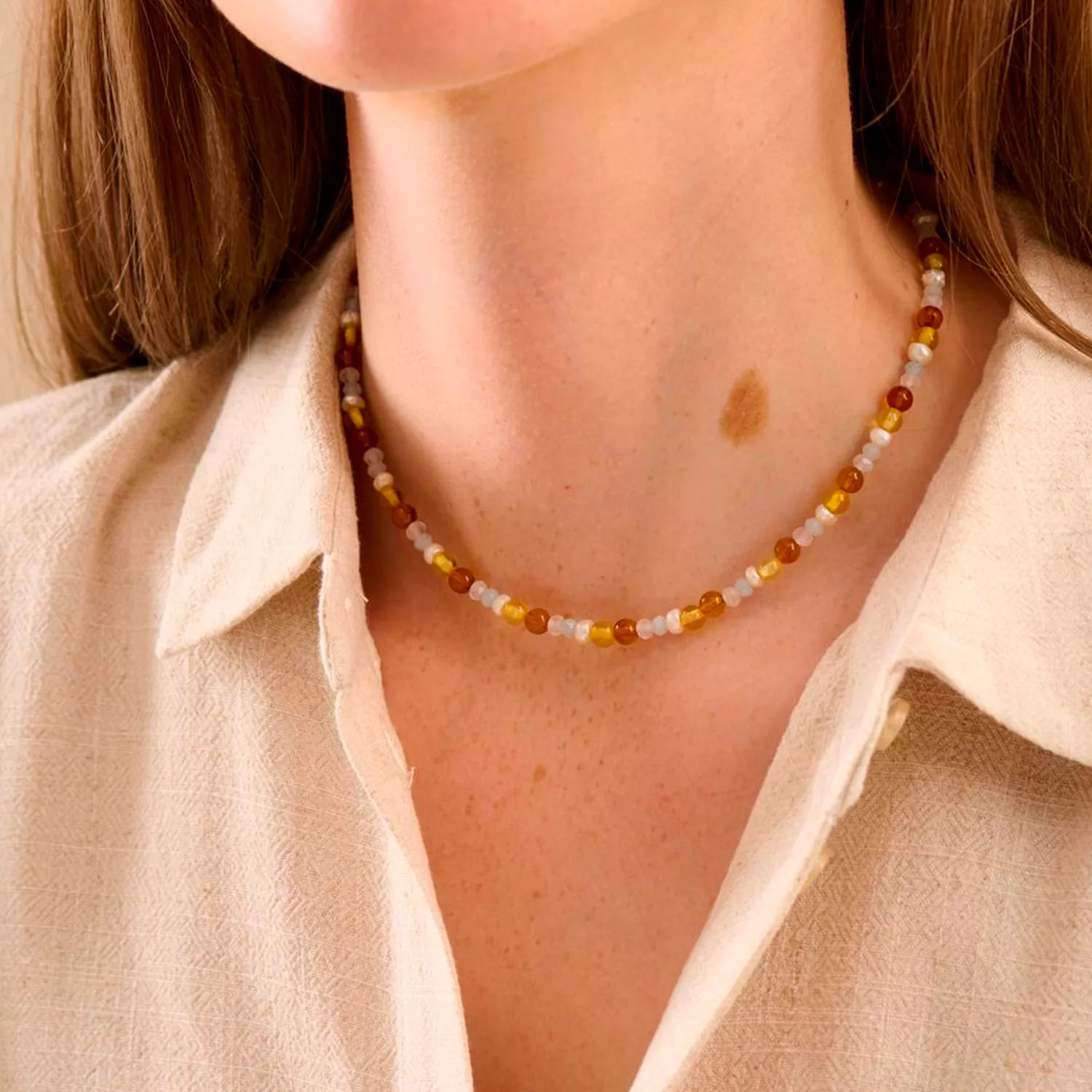 Pernille Corydon Amber Glow Halskæde 18 kt. Forgyldt Sølv n-359-gp