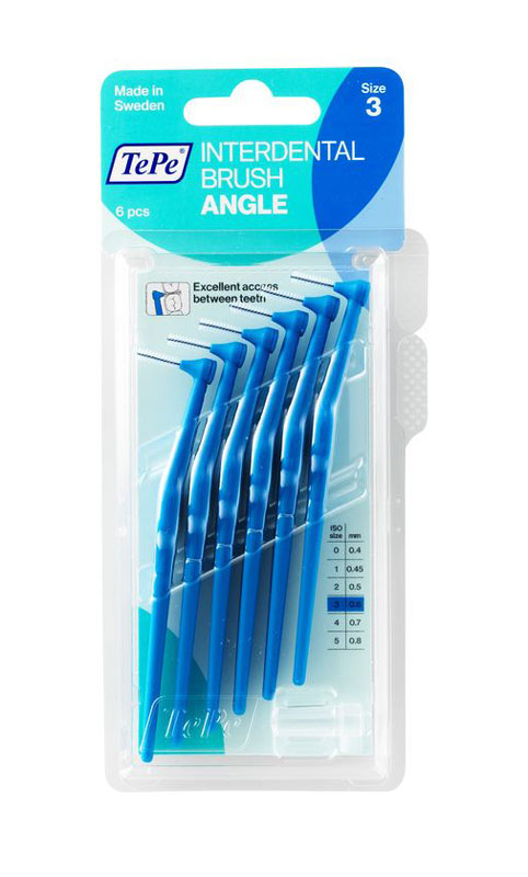 TEPE Angle Interdental-Brush<br>6 Stück, 0.6mm, blau
