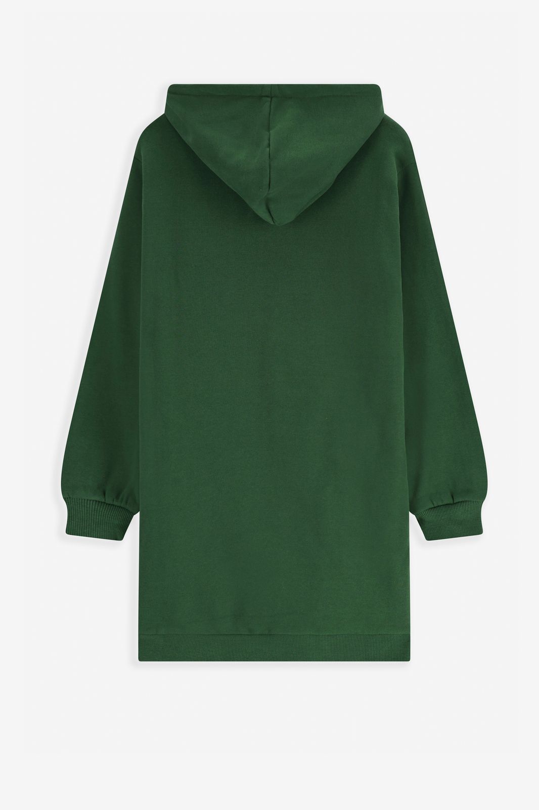 Donkergroene sweatjurk met artwork