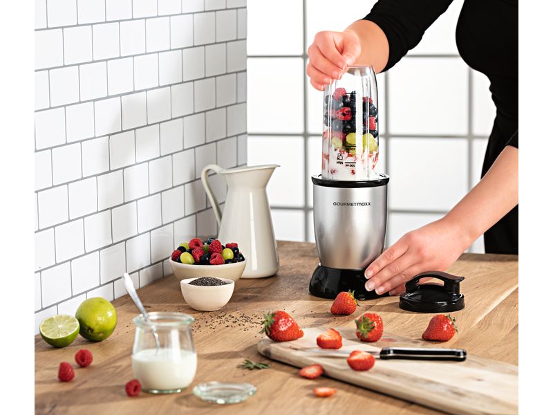 GOURMETmaxx Nährstoffextraktor Nutrition Schwarz/Silber Multifunktionaler Nährstoffextraktor für Smoothies, Suppen und mehr