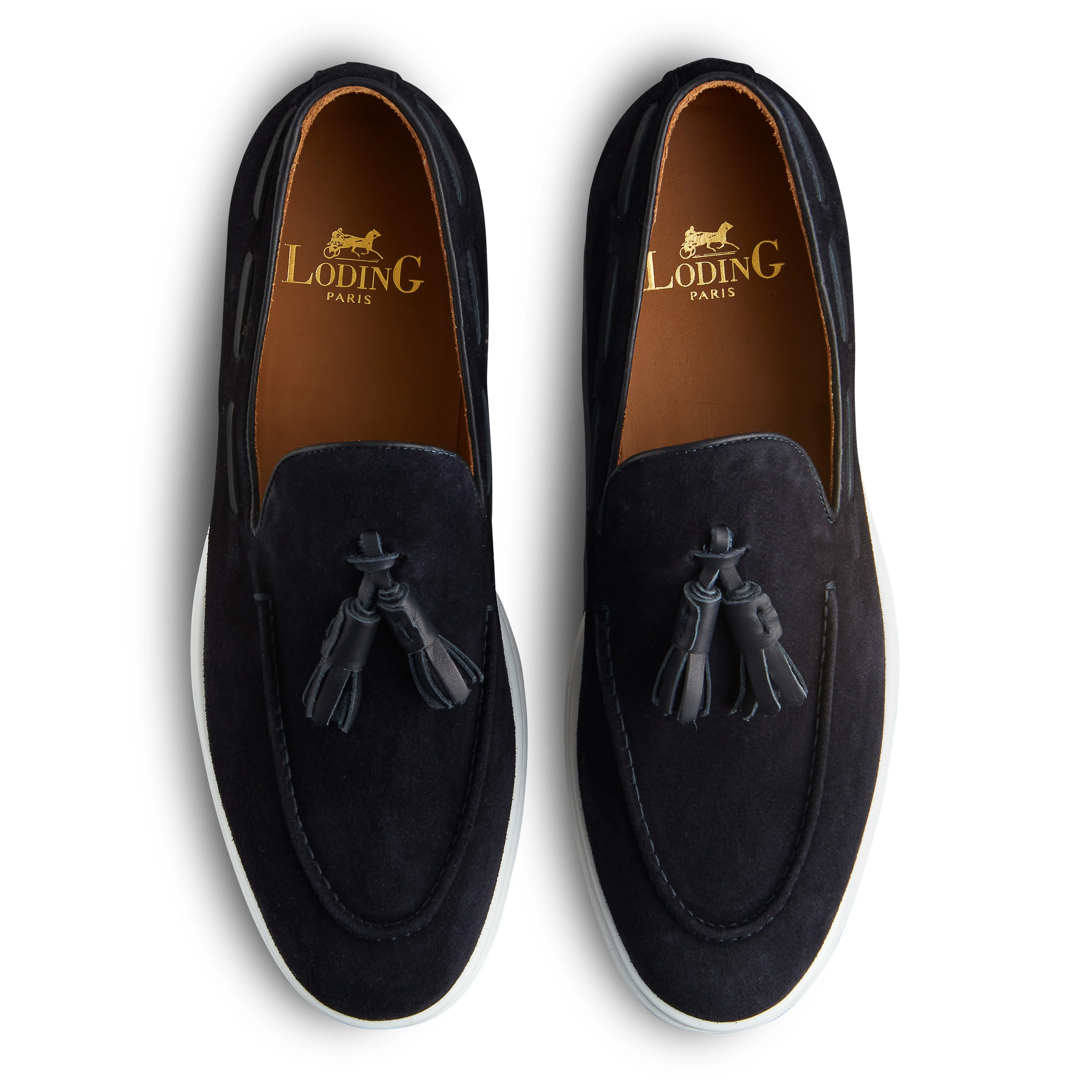Mocassin à pampille Melia 397 veau velours bleu marine