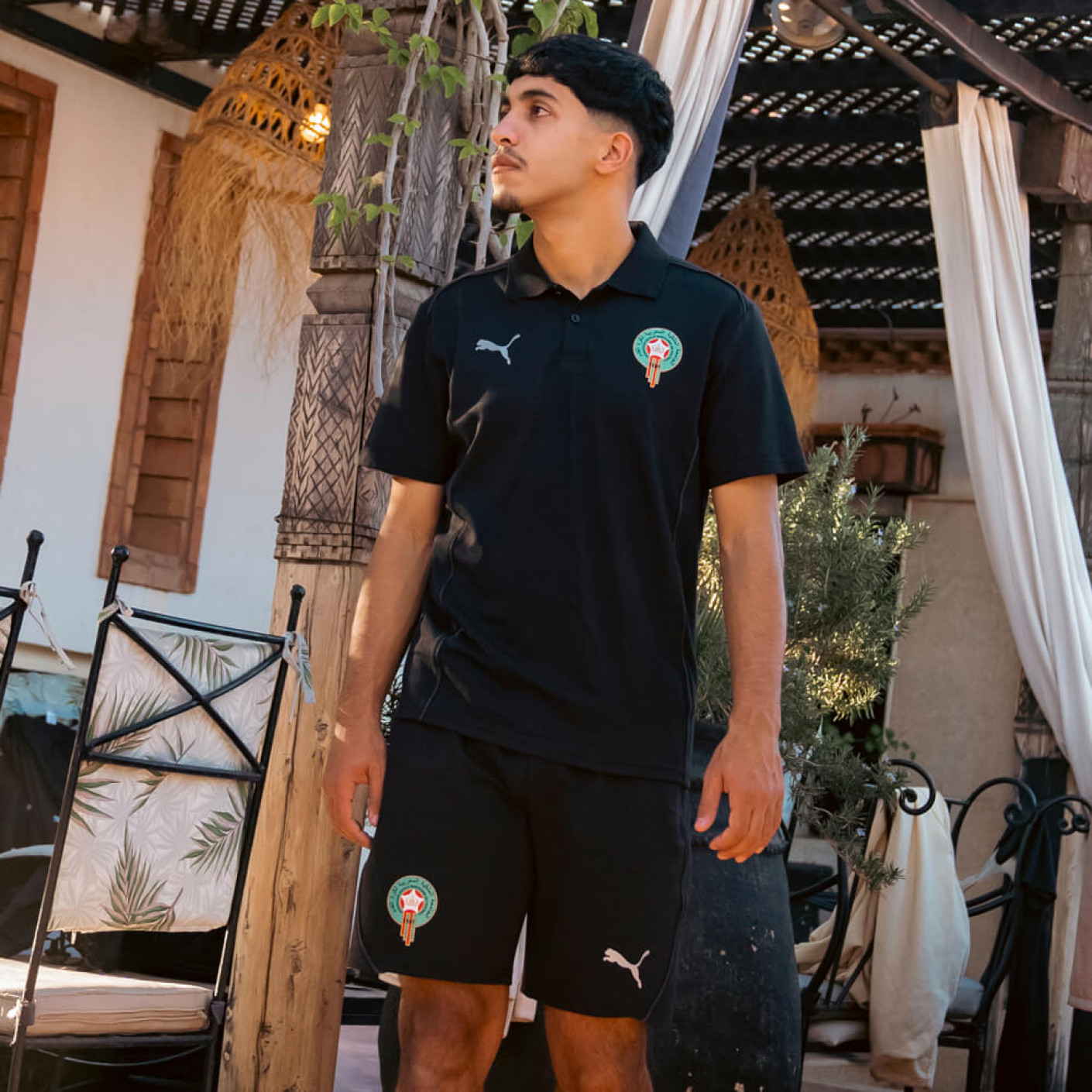 PUMA Marokko Casuals Polo 2024-2026 Zwart Zilver