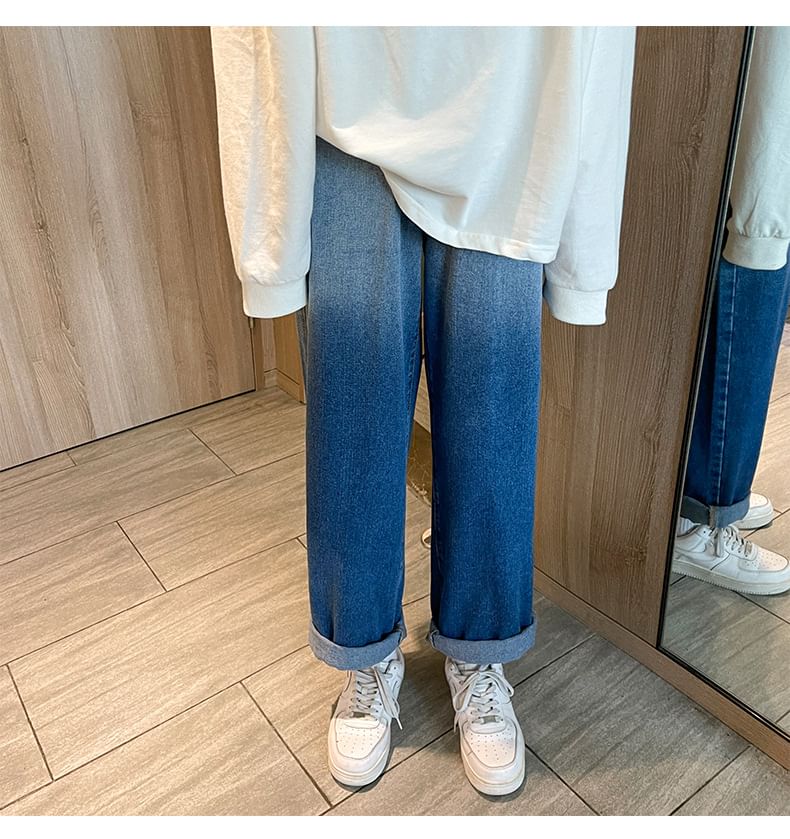 Denimic - Mid Rise Gradient Wide Leg Jeans