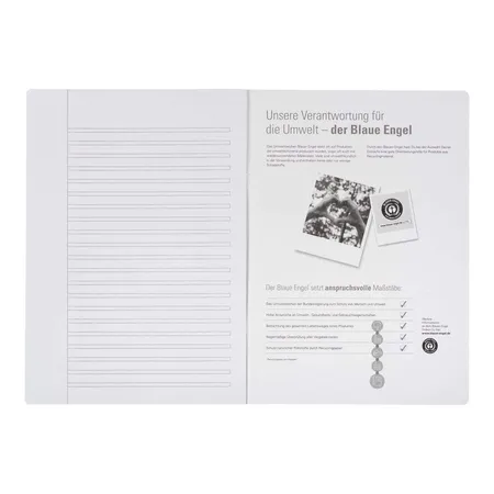 Oxford Recycling Schulheft A4, 16 Blatt, Lineatur 3 mit weißem Rand rechts, 90 g/m², Optik Paper®