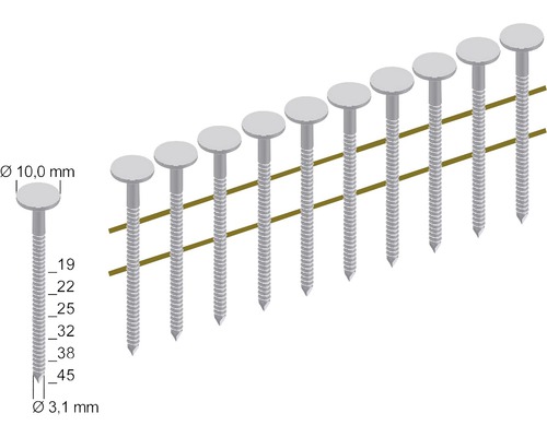 Kartonnen spijkers voor spijkermachine 4X-CNZ45-22VZRI