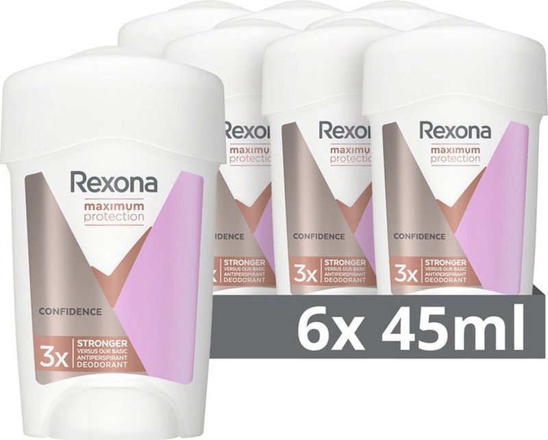 Rexona Women Maximum Protection Anti-Transpirant Deodorant Stick - Confidence - met Defence+ Technologie - 6 x 45 ml