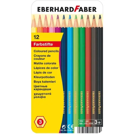 Eberhard Faber Farbstift hexagonal Blechetui, 12-teilig