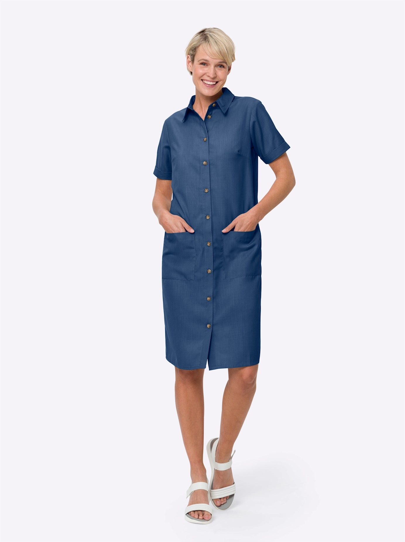 Classic Basics Hemdblusenkleid »Kleid« aufgesetzte Taschen