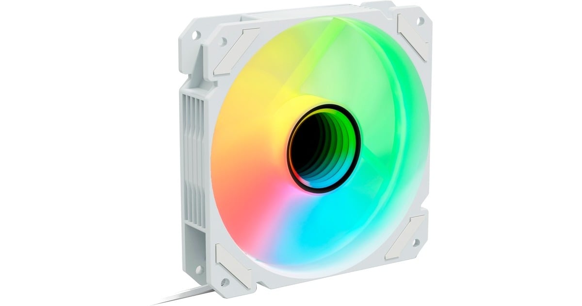 SharkoonSHARK Mirror RGB PWM case fan  (Wit, 120 x 120 x 25 mm)