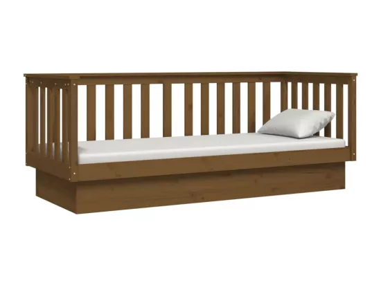 Lit de jour sans matelas marron miel 90x190 cm bois pin massif