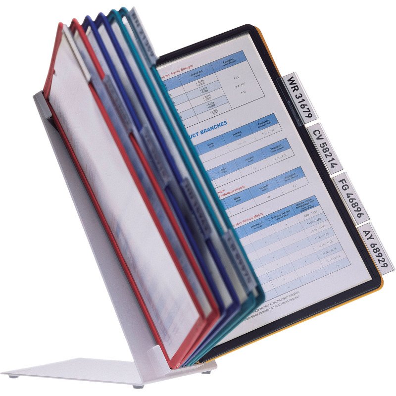 Protège-documents pivotant pupitre Vario Sherpa Durable A4 10 pochettes - 20 vues couleurs assorties
