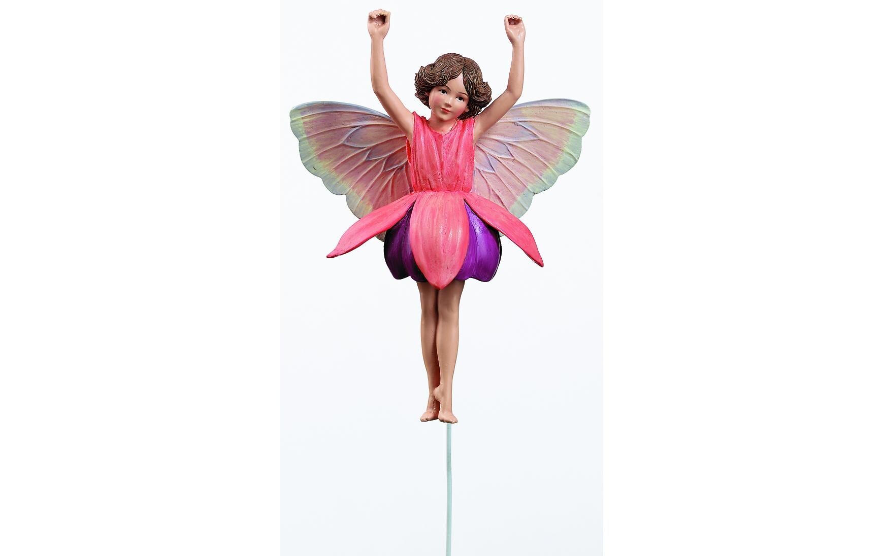Gartenstecker Fee Fuchsie 10 cmFlower Fairy mit Stab