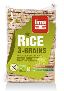 Lima Dunne Rijstwafels 3Granen 130GR