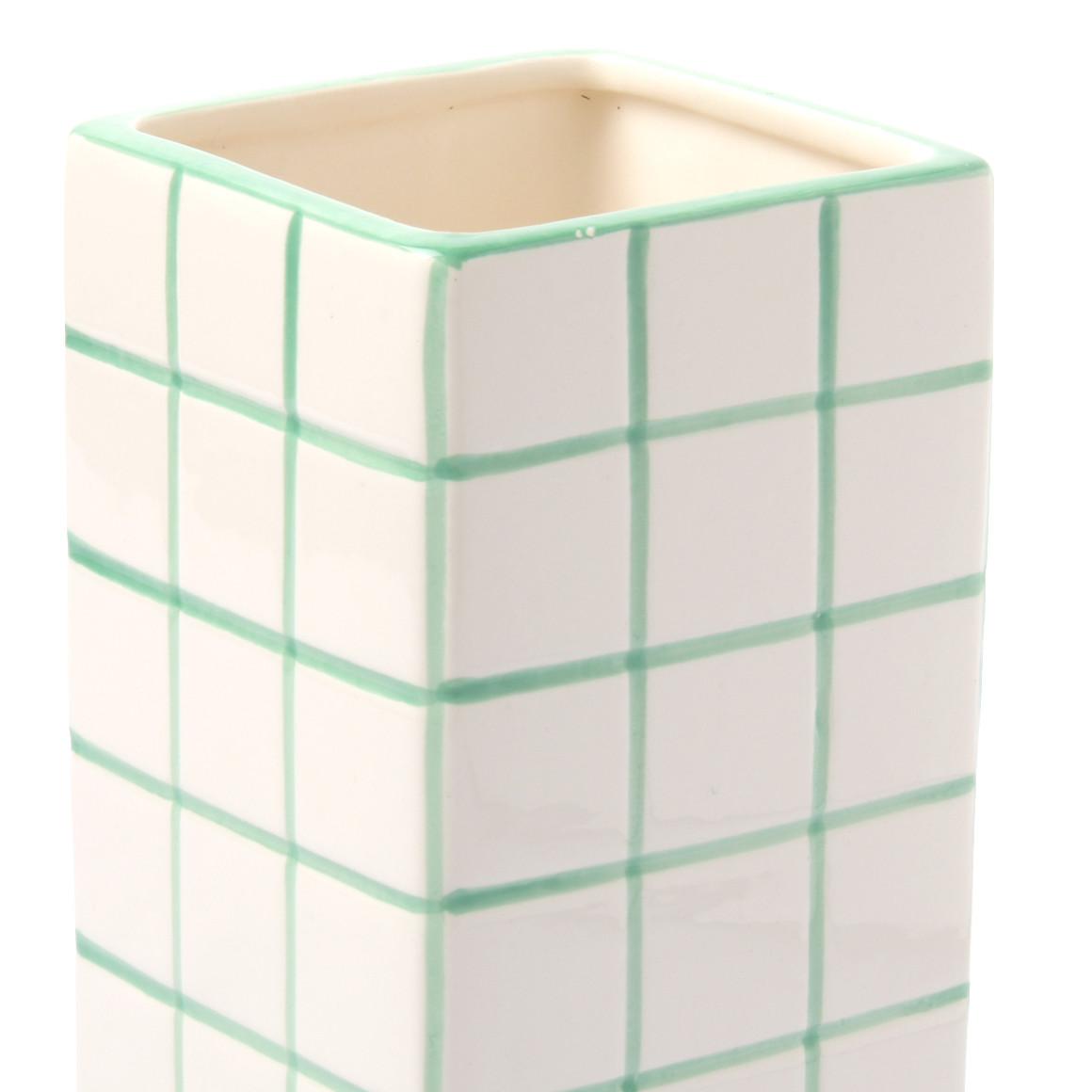 Vase in gefliester Optik hellgrün