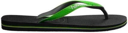 Havaianas Brasil teenslippers groen zwart Jongens Rubber 27 28
