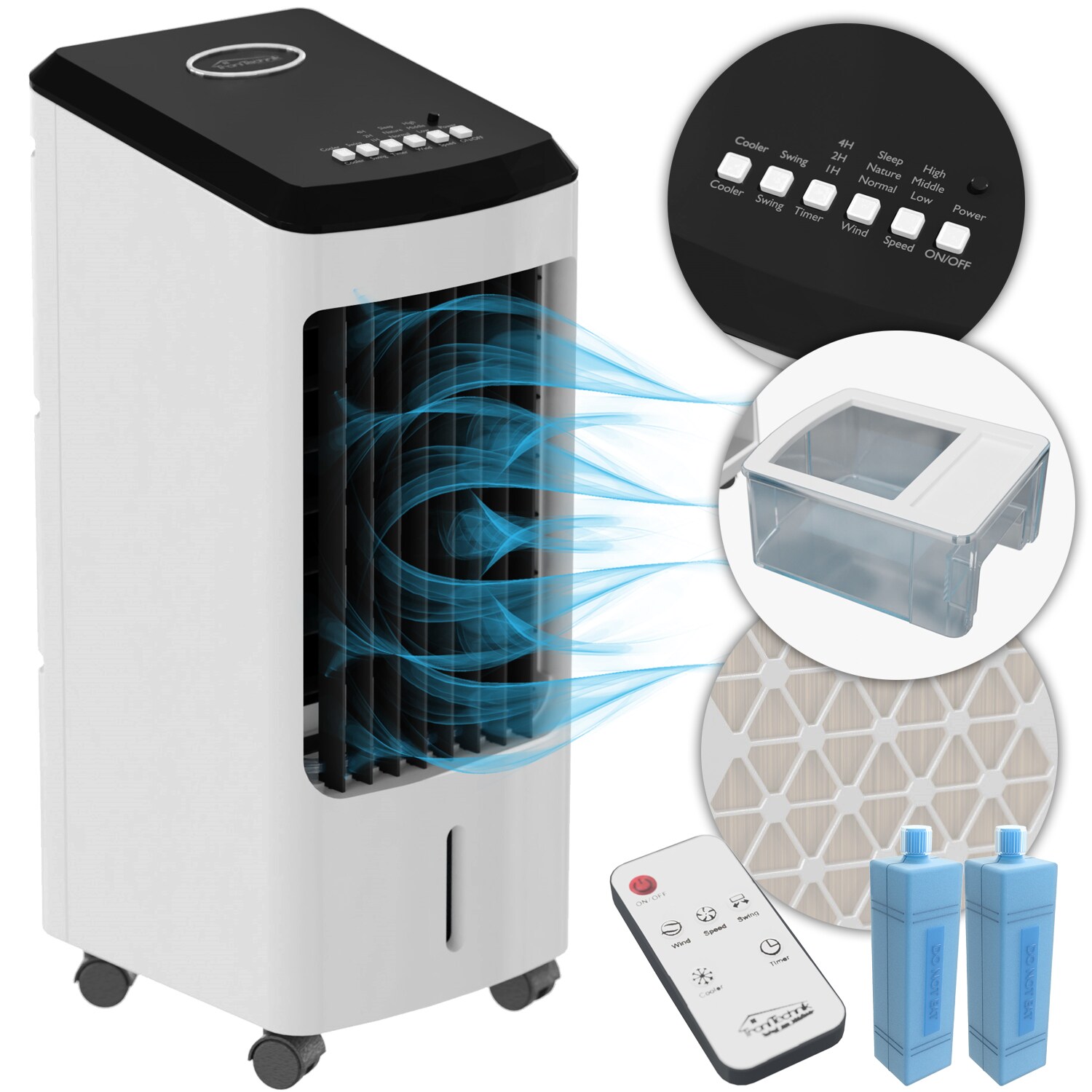 TroniTechnik® Mobiles Klimagerät 4in1 Klimaanlage Luftkühler LK03 Ventilator, inkl. Fernbedienung, Filter, 3in1 Air Cooler