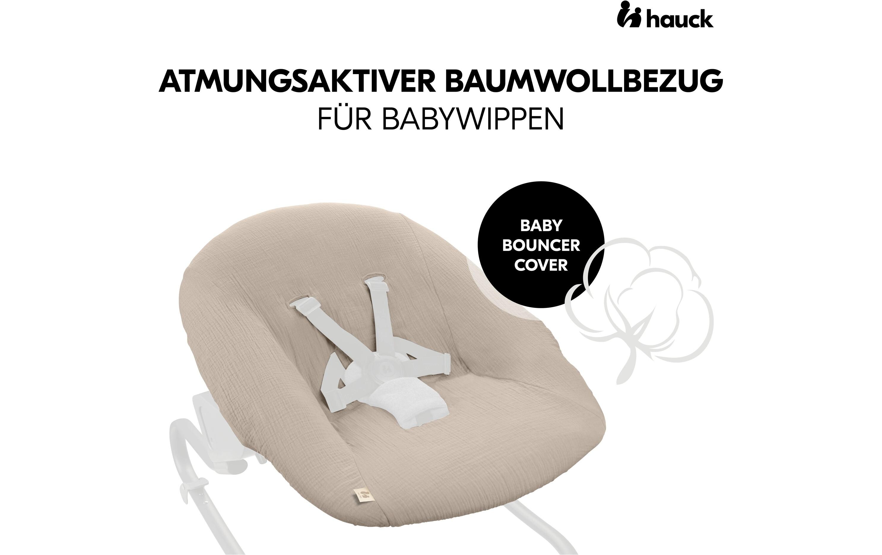 Hochstuhlaufsatz Bouncer Bezug BeigeAtmungsaktiver Baumwollbezug für Babywippen