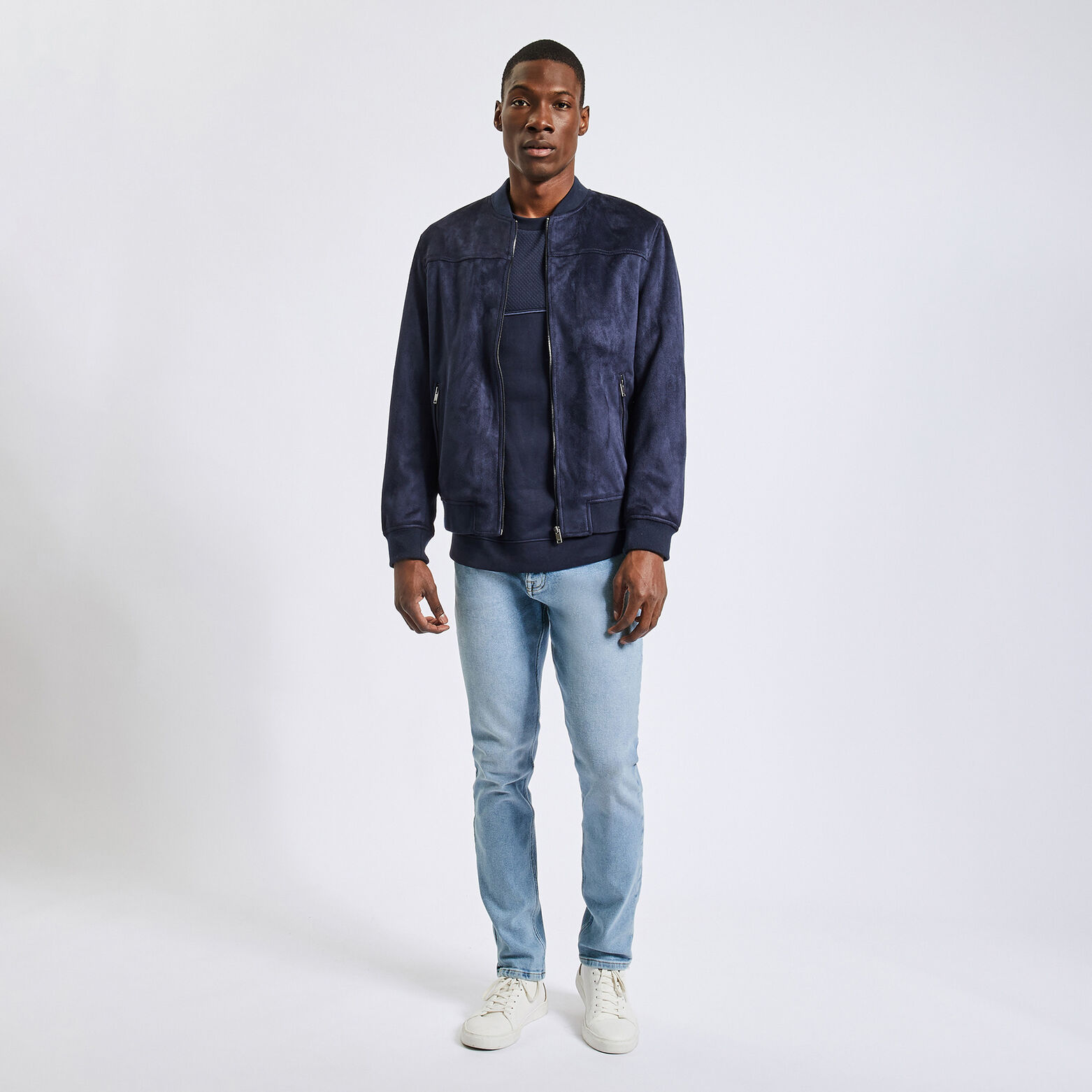 Jean straight en coton recyclé Bleu