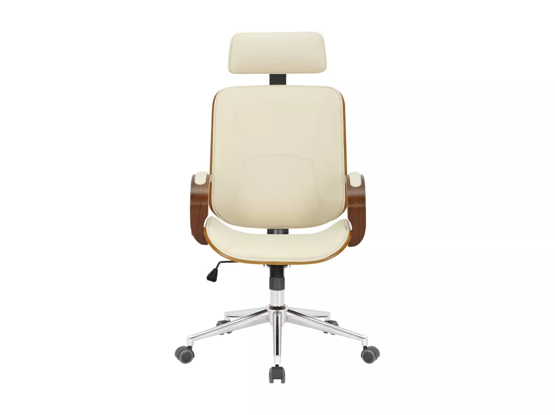 Chaise de bureau - Similicuir - Noyer / Crème - Dayton
