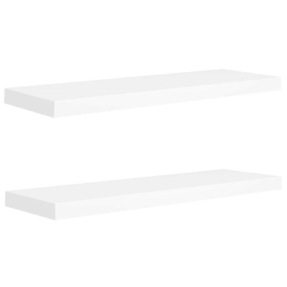 vidaXL - Wandschap - Wit - MDF - 80 x 23.5 x 3.8 cm - 2 stuks