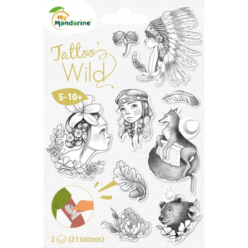 Tattoo Mania, Wild - Noir & Blanc